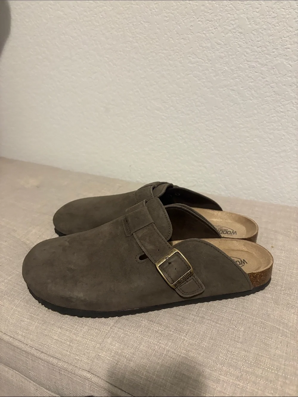 Men's Suede Slip-On Clog Mule in Dark Brown 10